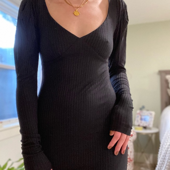 A.L.C. Dafne Puff Shoulder Bodycon Midi Dress - Picture 3 of 8